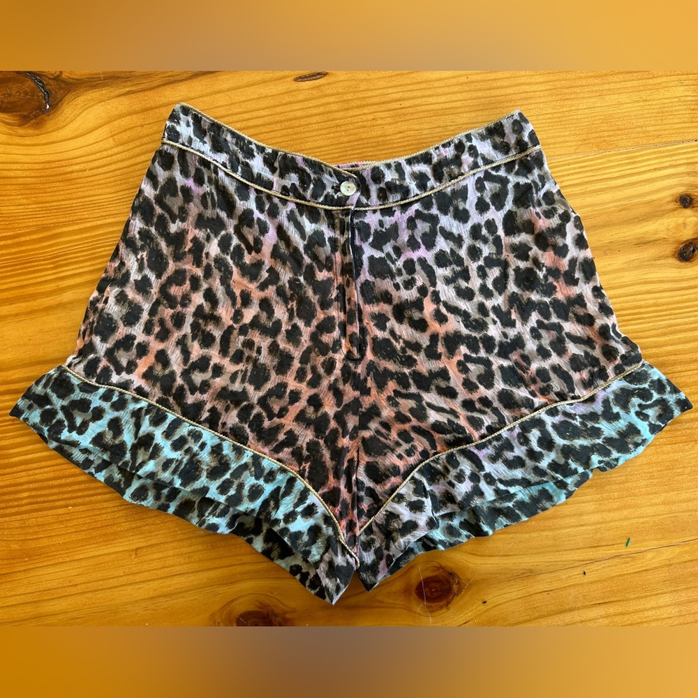 NWOT Juliet Dunn London leopard print 100% cotton shorts size 3 (women’s 8/10)